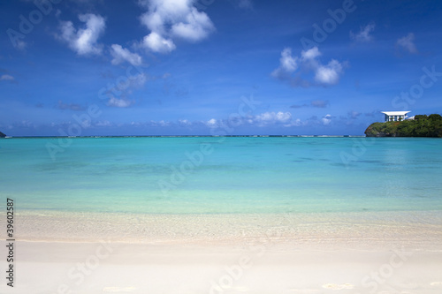 beautiful beach at tumon bay, guam