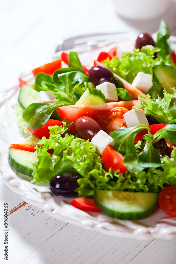 Mediterranean-Style salad with Feta and Olives Mediterranean-Style salad with Feta and Olives
