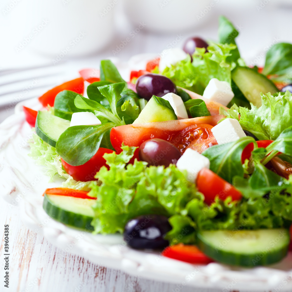 Mediterranean-Style Salad with Feta and Olives Mediterranean-Style Salad with Feta and Olives