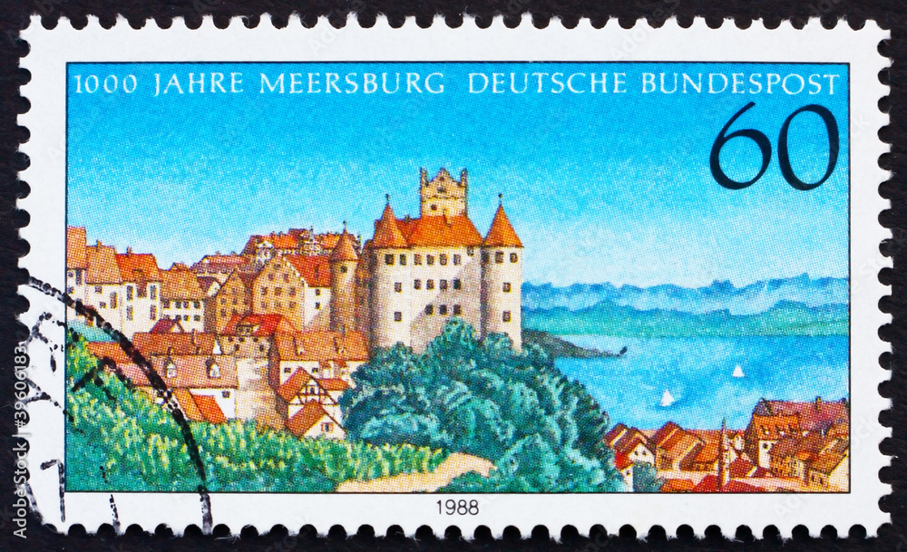 Postage stamp Germany 1988 Town of Meersburg