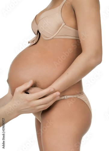 big stomach pregnant girl