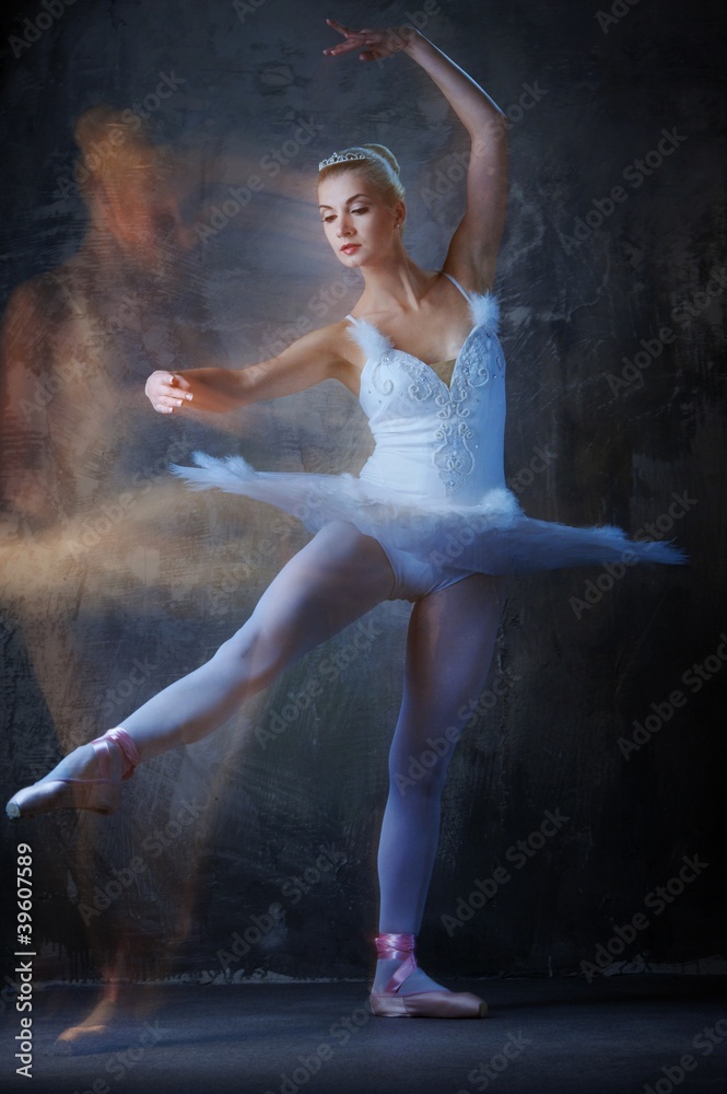 Beautiful ballet dancer in motion..