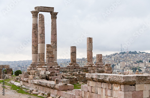 Temple of Hercules in antique citadel in Amman