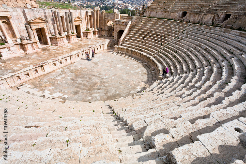 the Large South Theatre - in antique town Jerash