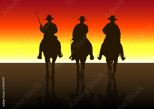 American Horse Rider at Sunset
