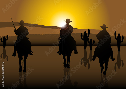 American Rider at sunny desert