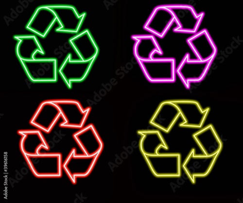 Neon Recycle Sign