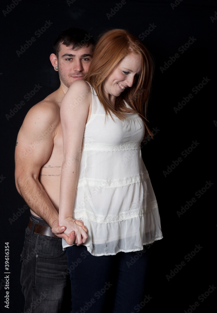 Romantic couple in a playful, romantic mood Romantic couple in a playful, romantic mood