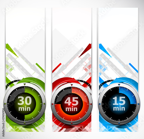 Set of banners with timers
