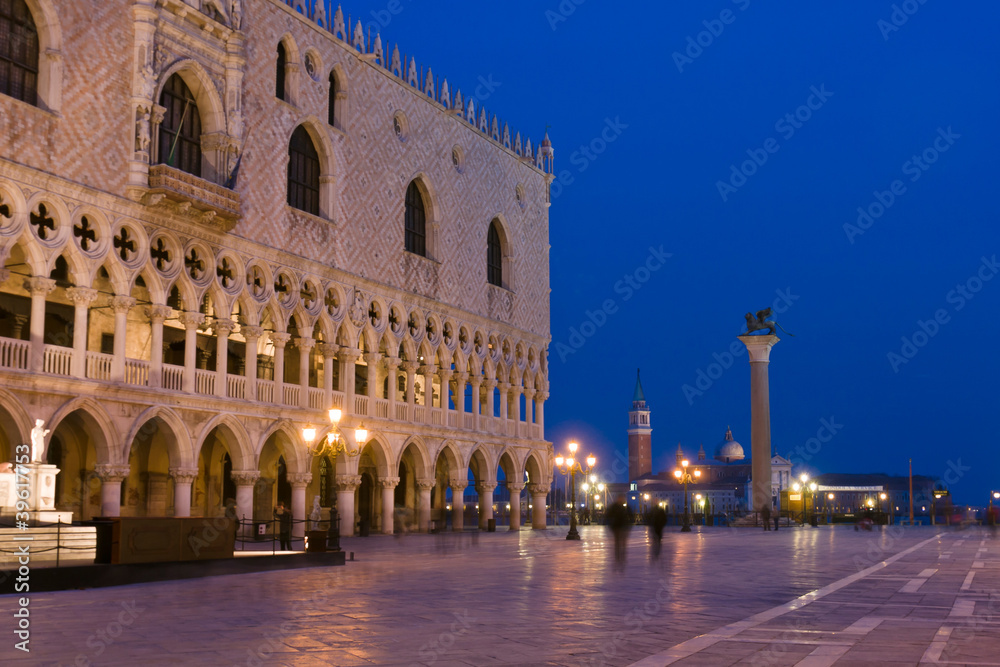 Doges Palace at dusk in Venice