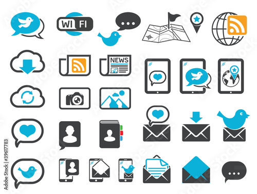 Modern communication icons