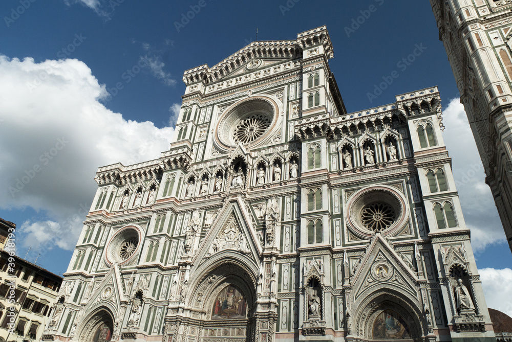 Fototapeta premium Facade and Campanile of Duomo of Florence Tuscany Italy
