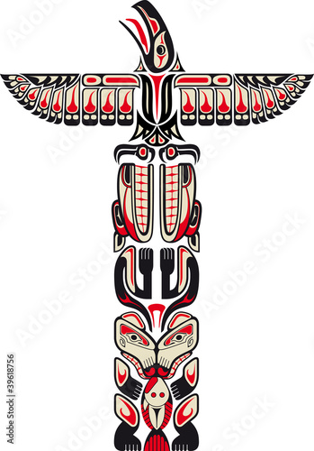 Haida style totem pattern photo