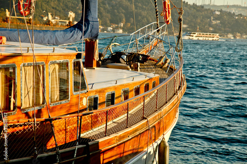 The old sailing ship ready to travel