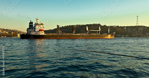 container ship passing bosphorus © derege
