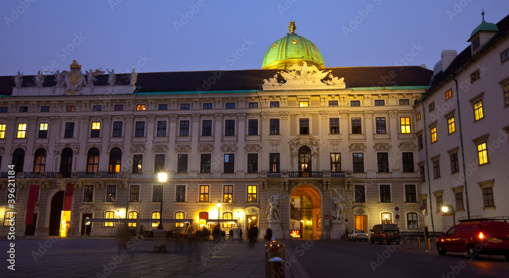 Night view Hofburg Palace.  Vienna