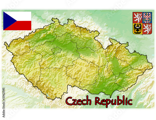 czech republic map flag emblem