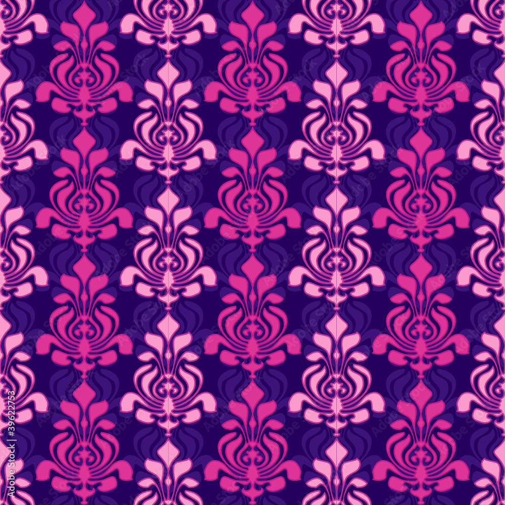 Classic damask pattern seamless wallpaper retro style