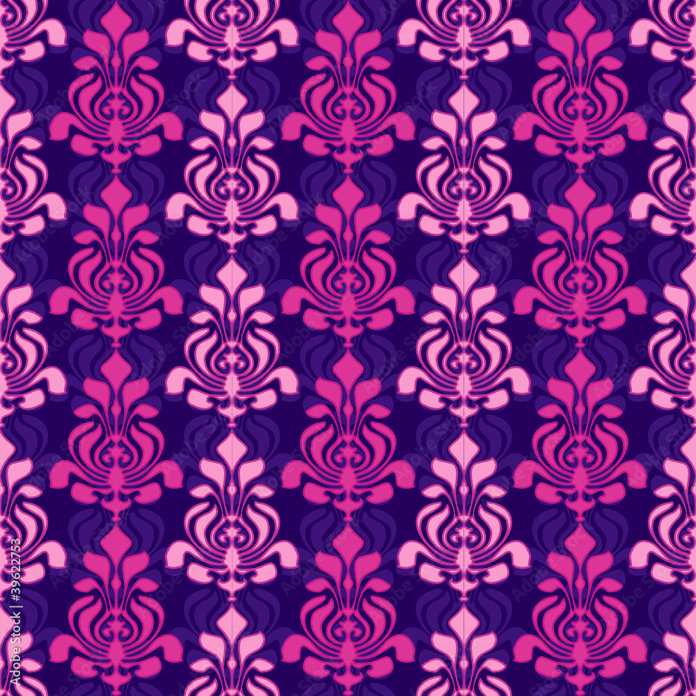 Classic damask pattern seamless wallpaper retro style