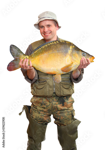 The fisherman with his big Carp.