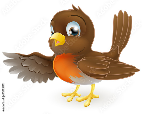 Robin Pointing Illustration