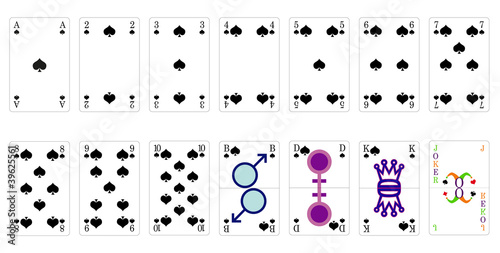 Spielkarten Pik modern