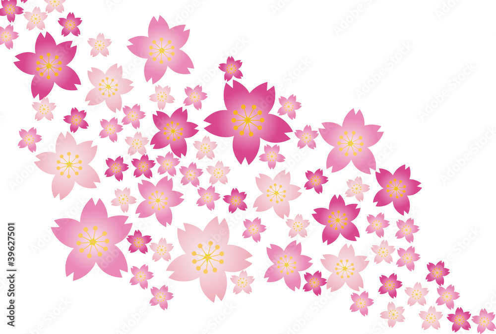 桜吹雪 Stock イラスト Adobe Stock