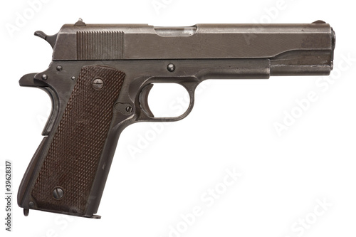 Slika na platnu Used Military Pistol 1911A1