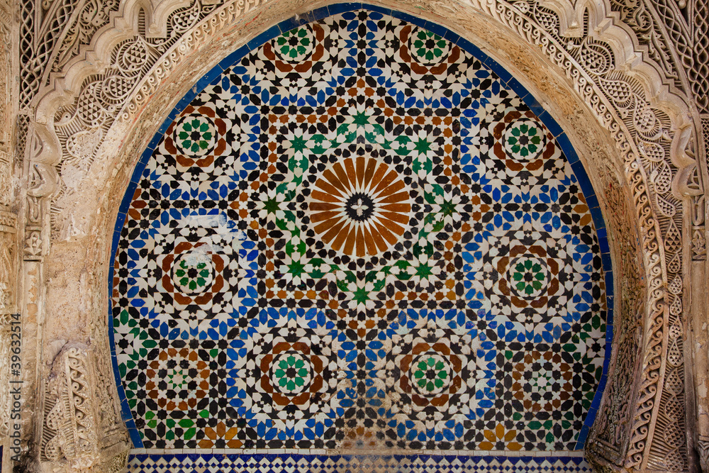 Arabic fountain in the old medina of Fez, Morocco (3)