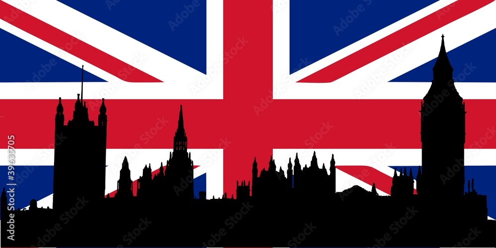 Fototapeta premium Houses of Parliament and Union Jack