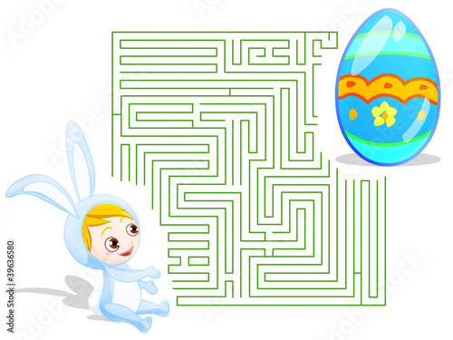 Maze for Easter. includes clipping path for select and solution