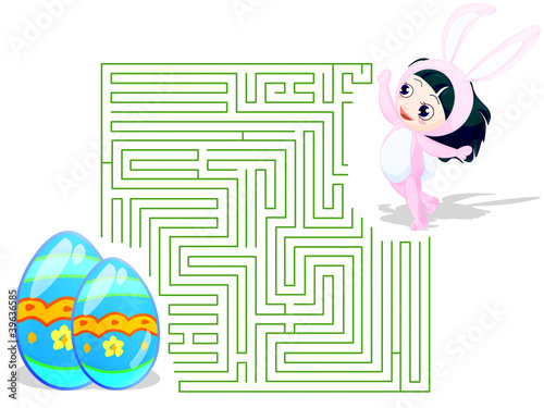 Maze for Easter. includes clipping path for select and solution