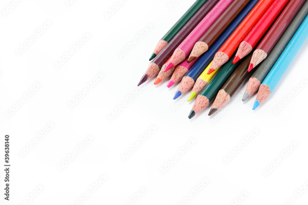 Color pencils isolated on white background Color pencils isolated on white background
