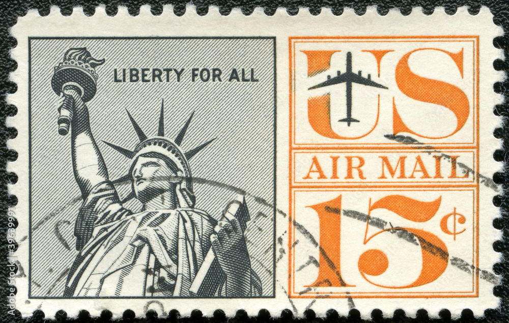 Naklejka premium UNITED STATES OF AMERICA - 1959: shows Statue of Liberty