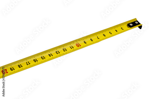 Part of Yellow mesure on isolated white background