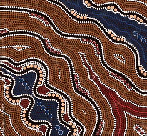 illu. based on aboriginal style of dot painting depicting time