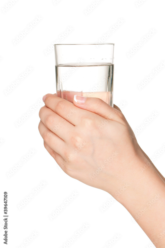Hand with glass of water Hand with glass of water