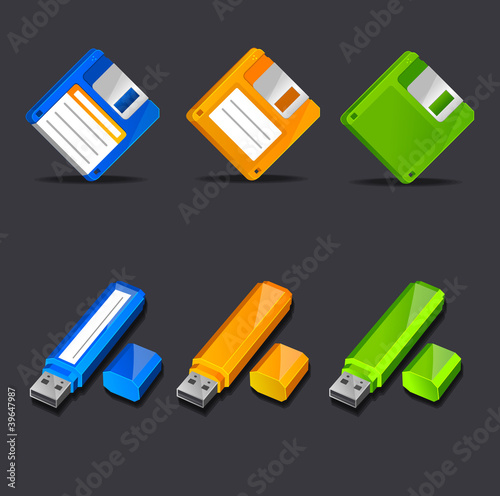 Floppy disk with flash memory