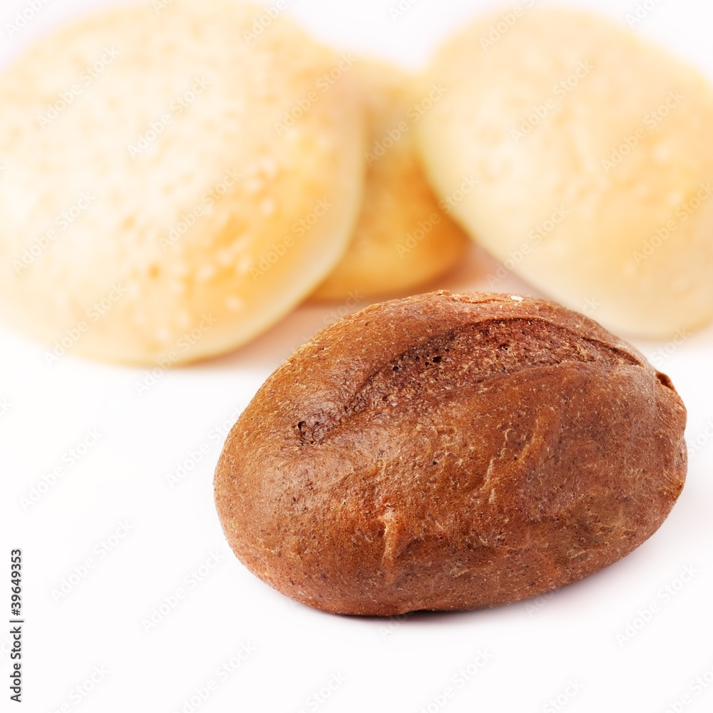 fresh bread on a white background fresh bread on a white background
