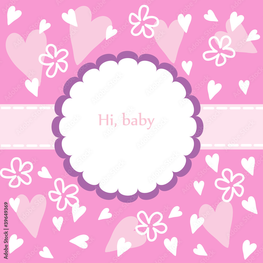 Vector card for baby girl
