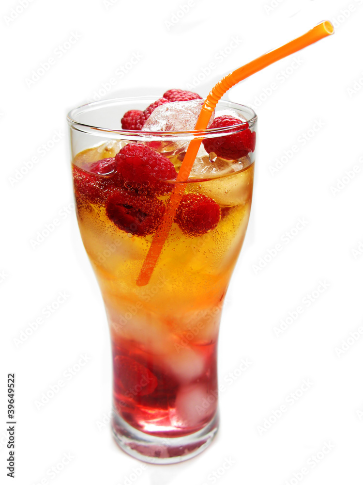 fruit cold juice drink with raspberry fruit cold juice drink with raspberry