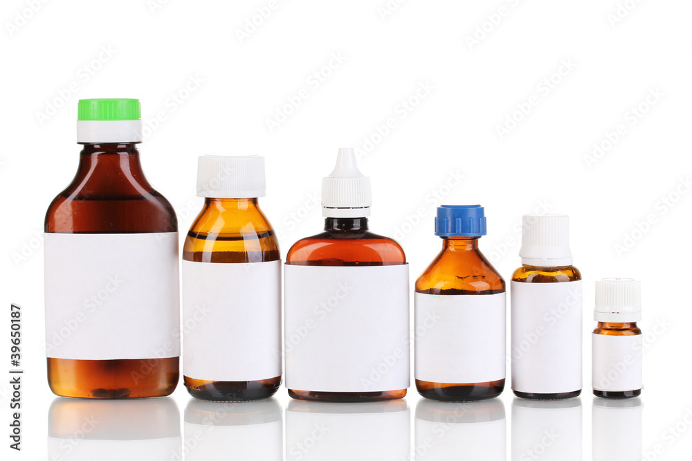 Medical bottles isolated on white Medical bottles isolated on white
