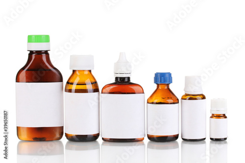 Medical bottles isolated on white
