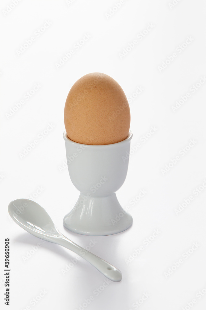Brown egg for breakfast, Isolated with Clipping Path on white Brown egg for breakfast, Isolated with Clipping Path on white