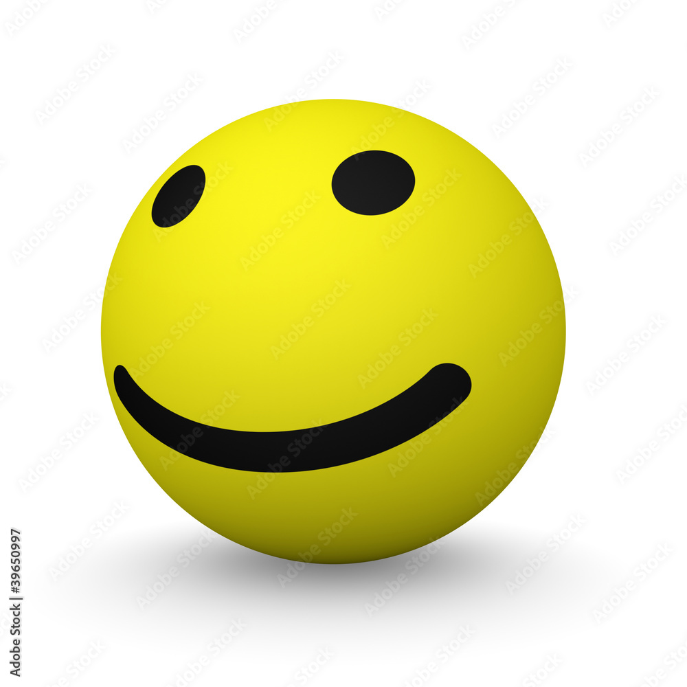 Fototapeta premium Classic yellow smiley ball