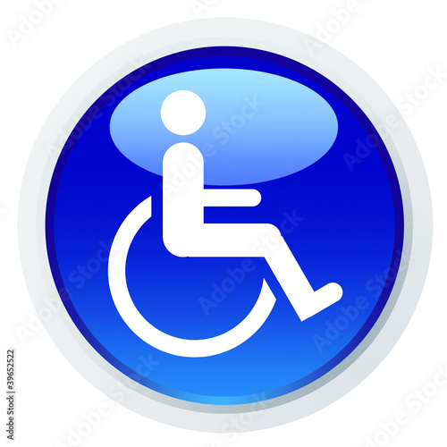 Ícone alertando para a mobilidade reduzida, cadeira de rodas