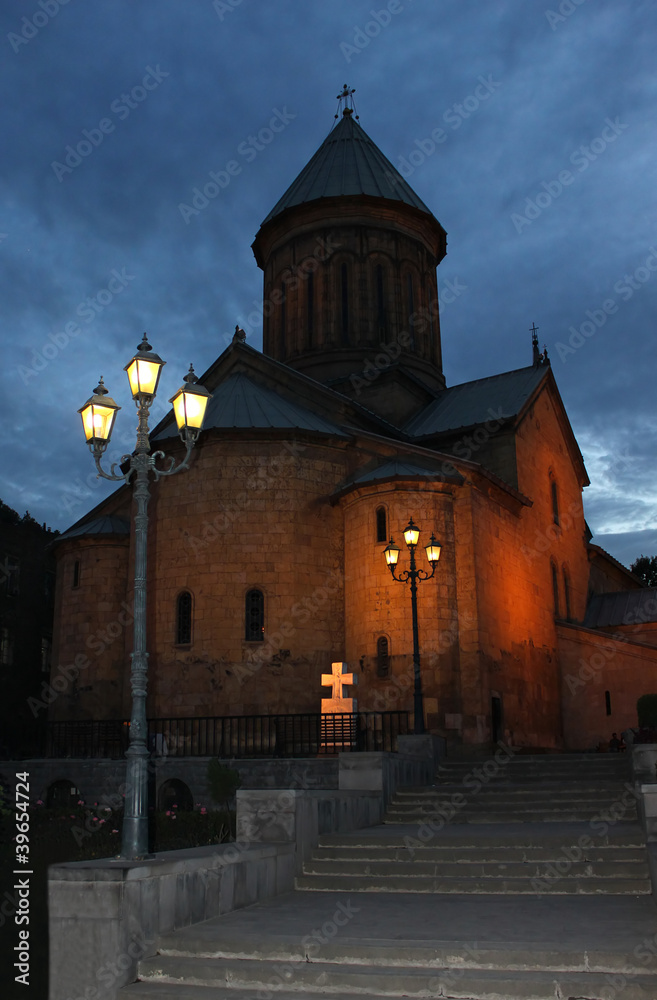 Tbilisi Sioni Cathedral in the evening, Georgia