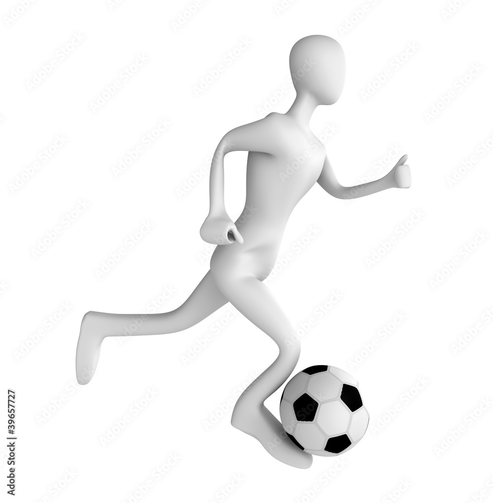 soccer player with ball on white background soccer player with ball on white background