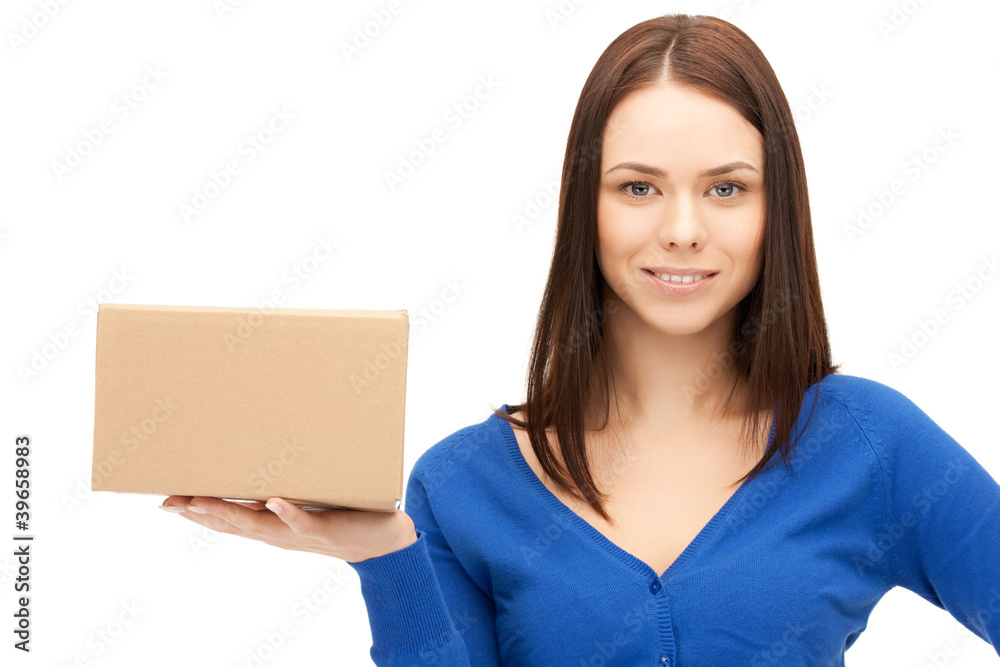 attractive businesswoman with cardboard box attractive businesswoman with cardboard box