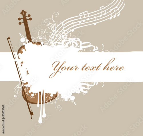 background with texture spray and music with violin and bow